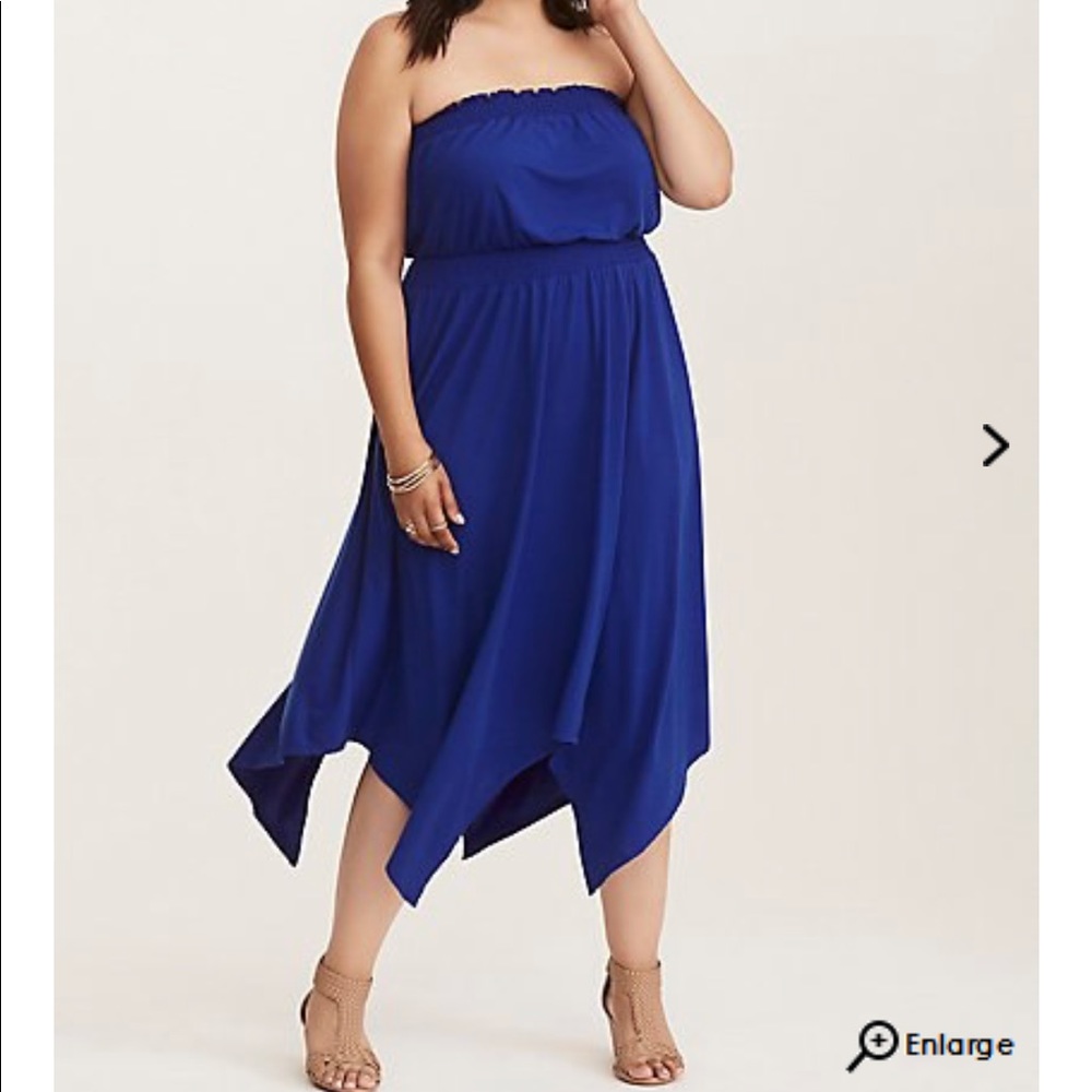 TORRID Royal Blue Strapless Dress